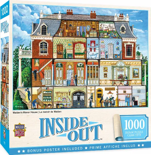 MasterPieces Inside Out Jigsaw Puzzle - Walden Manor House By Art Poulin - 1000 Piece - Image 1