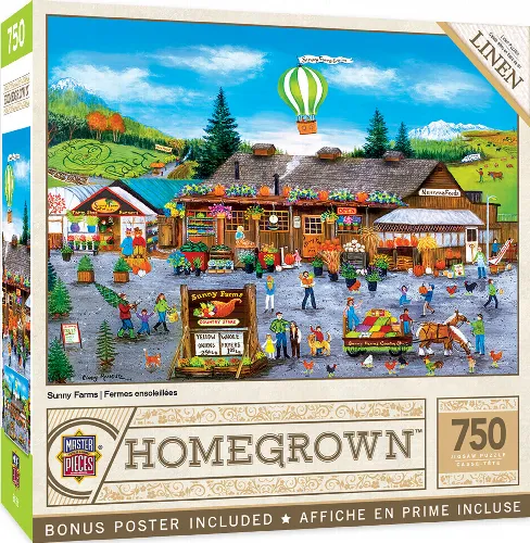 MasterPieces Homegrown Jigsaw Puzzle - Sunny Farms - 750 Piece - Image 1