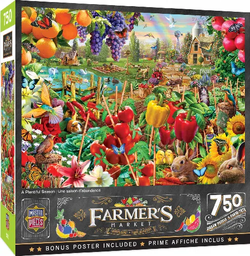 MasterPieces Farmer's Market Jigsaw Puzzle - A Plentiful Season - 750 Piece - Image 1