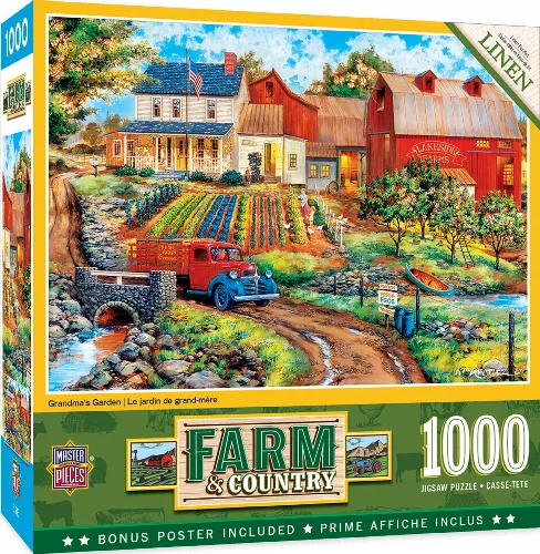MasterPieces Farm & Country Jigsaw Puzzle - Grandma's Garden - 1000 Piece - Image 1