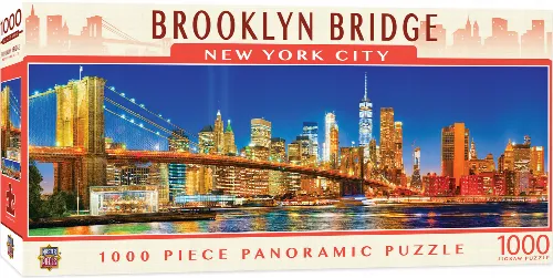 MasterPieces American Vista Panoramic Jigsaw Puzzle - Brooklyn Bridge, New York City - 1000 Piece - Image 1