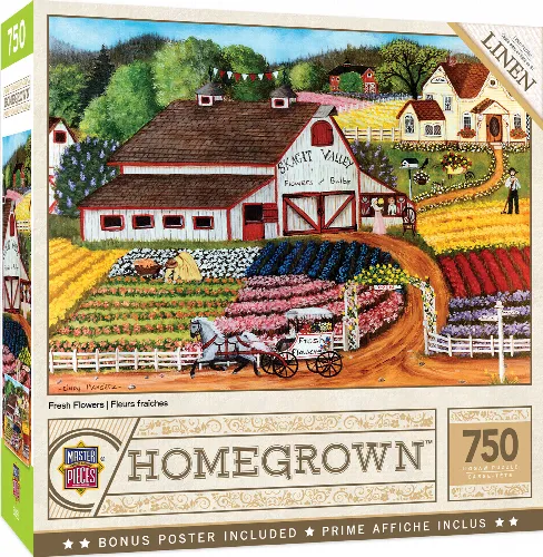 MasterPieces Homegrown Jigsaw Puzzle - Fresh Flowers - 750 Piece - Image 1