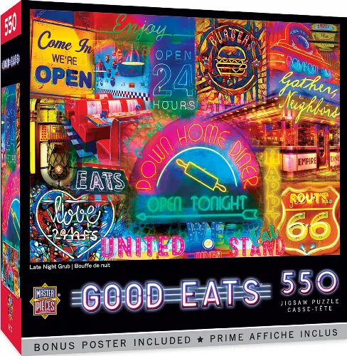 MasterPieces Good Eats Jigsaw Puzzle - Late Night Grub - 550 Piece - Image 1