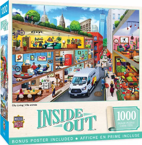 MasterPieces Inside Out Jigsaw Puzzle - City Living - 1000 Piece - Image 1