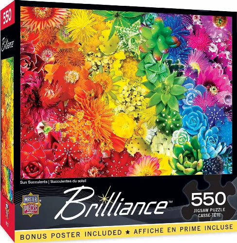 MasterPieces Brilliance Jigsaw Puzzle - Sun Succulents - 550 Piece - Image 1