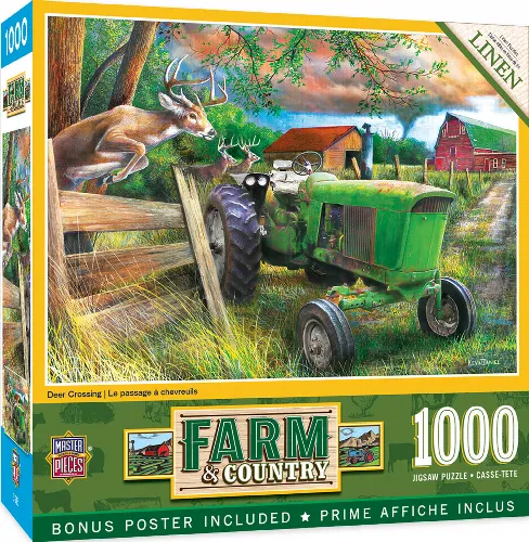 MasterPieces Farm & Country Jigsaw Puzzle - Deer Crossing - 1000 Piece - Image 1