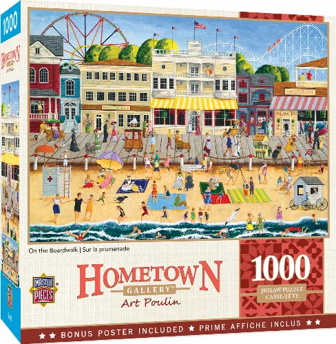 MasterPieces Hometown Gallery Jigsaw Puzzle - On the Boardwalk By Art Poulin - 1000 Piece - Image 1