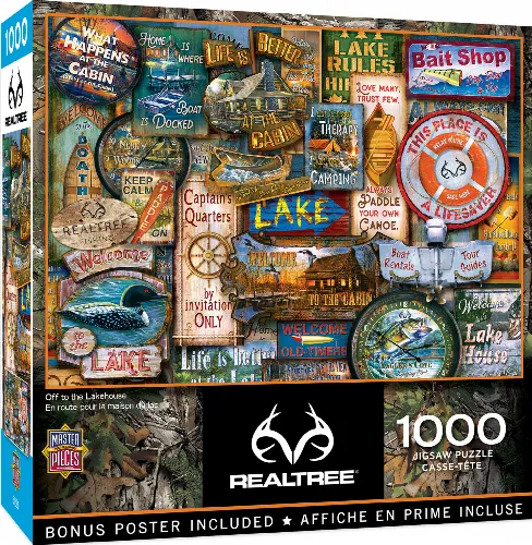 MasterPieces Realtree Jigsaw Puzzle - Off to the Lakehouse - 1000 Piece - Image 1