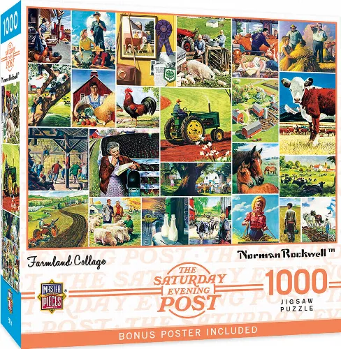 MasterPieces Saturday Evening Post Jigsaw Puzzle - Farmland Collage - 1000 Piece - Image 1