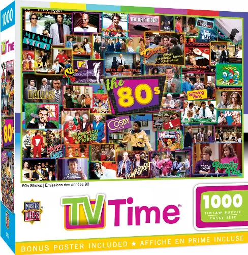 MasterPieces TV Time Jigsaw Puzzle - 80's Shows - 1000 Piece - Image 1
