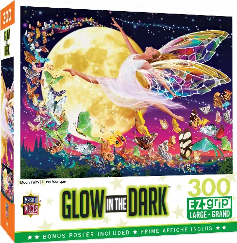 MasterPieces Glow in the Dark Jigsaw Puzzle - Moon Fairy - 300 Piece - Image 1
