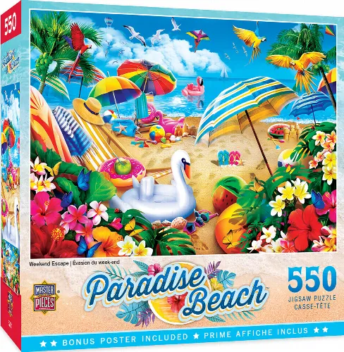 MasterPieces Paradise Beach Jigsaw Puzzle - Weekend Escape - 550 Piece - Image 1