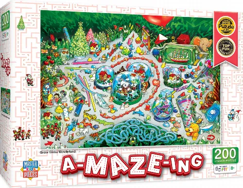 MasterPieces A-Maze-ing Jigsaw Puzzle - Snow Globe Wonderland - 200 Piece - Image 1