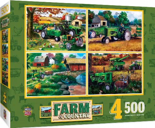 MasterPieces 4-Pack Jigsaw Puzzle - Farm Country - 500 Piece - Image 1