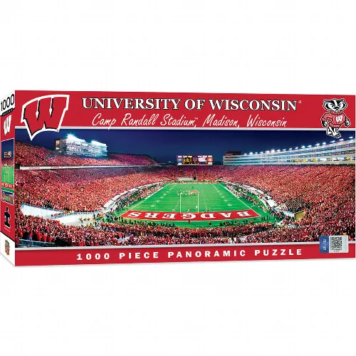 MasterPieces Stadium Panoramic Wisconsin Badgers Jigsaw Puzzle - End View - 1000 Piece - Image 1