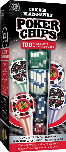 MasterPieces Poker Chips Jigsaw Puzzle - Chicago Blackhawks NHL - 100 Piece - Image 1