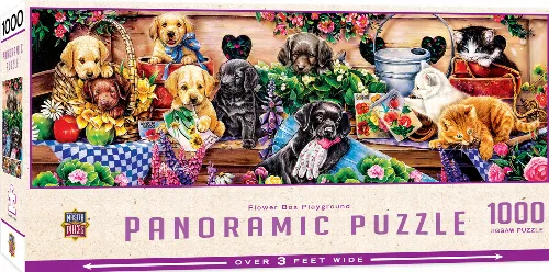 MasterPieces Licensed Panoramic Panoramic Jigsaw Puzzle - Flower Box Playground - 1000 Piece - Image 1