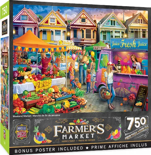 MasterPieces Farmer's Market Jigsaw Puzzle - Weekend Market - 750 Piece - Image 1