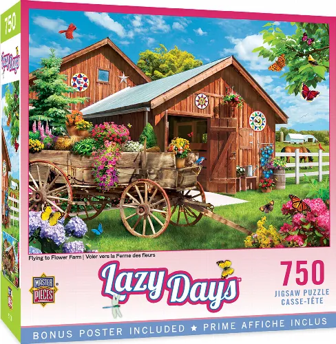 MasterPieces Lazy Days Jigsaw Puzzle - Flying to Flower Farm By Alan Giana - 750 Piece - Image 1