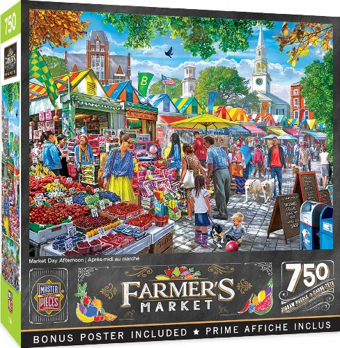 MasterPieces Farmer's Market Jigsaw Puzzle - Market Day Afternoon - 750 Piece - Image 1