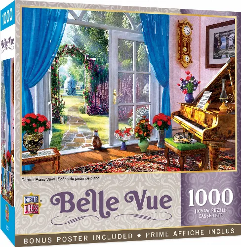 MasterPieces Belle Vue Jigsaw Puzzle - Garden Piano View - 1000 Piece - Image 1