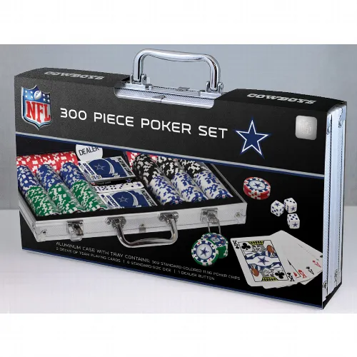 MasterPieces Poker Chips 300 Piece Set Jigsaw Puzzle - Dallas Cowboys NFL Poker Chips - 300 Piece - Image 1