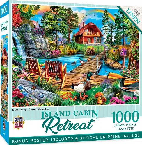 MasterPieces Retreats Jigsaw Puzzle - Island Cottage - 1000 Piece - Image 1