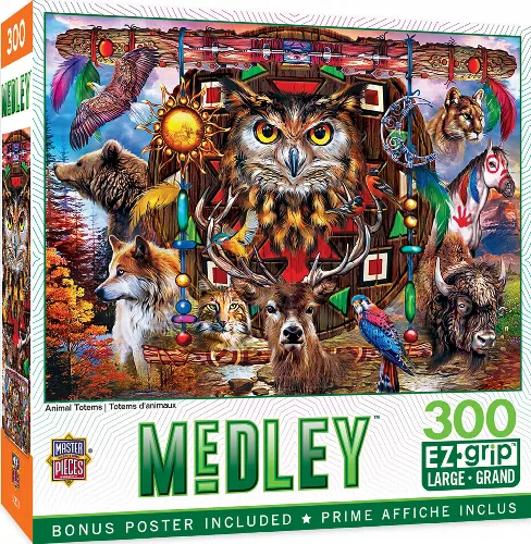 MasterPieces Medley Jigsaw Puzzle - Animal Totems - 300 Piece - Image 1