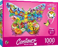 MasterPieces Contours Shaped Jigsaw Puzzle - Butterfly Shape - 1000 Piece
