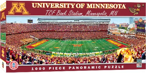MasterPieces Stadium Panoramic Jigsaw Puzzle - Minnesota Golden Gophers NCAA Sports - Center View - 1000 Piece - Image 1