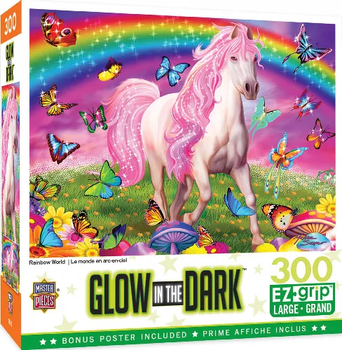 MasterPieces Glow in the Dark Jigsaw Puzzle - Rainbow World - 300 Piece - Image 1