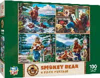 MasterPieces 4-Pack Smokey Bear 4 Pack Jigsaw Puzzle - Kids - 100 Piece