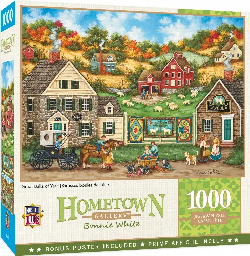 MasterPieces Hometown Gallery Jigsaw Puzzle - Great Balls of Yarn - 1000 Piece - Image 1