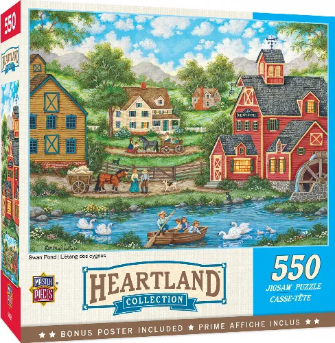 MasterPieces Heartland Jigsaw Puzzle - Swan Pond - 550 Piece - Image 1