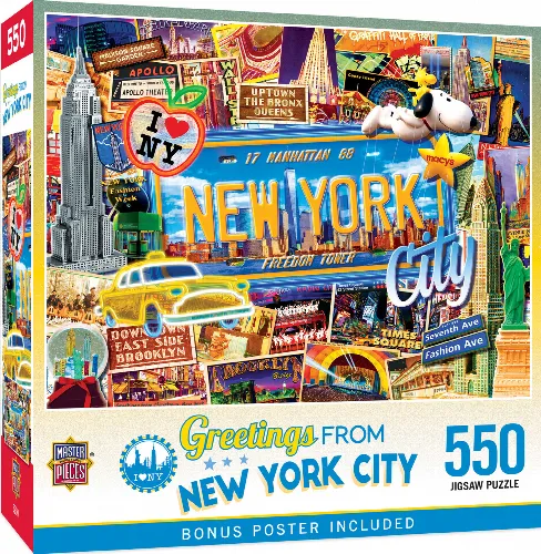 MasterPieces Greetings From Jigsaw Puzzle - New York - 550 Piece - Image 1