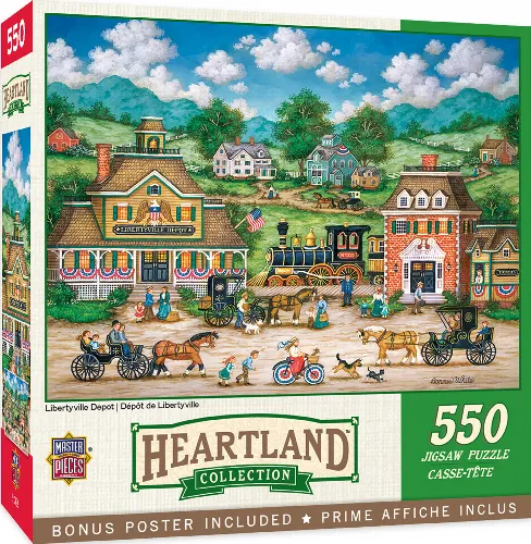 MasterPieces Heartland Jigsaw Puzzle - Libertyville Depot - 550 Piece - Image 1