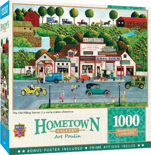 MasterPieces Hometown Gallery Jigsaw Puzzle - The Old Filling Station By Art Poulin - 1000 Piece - Image 1
