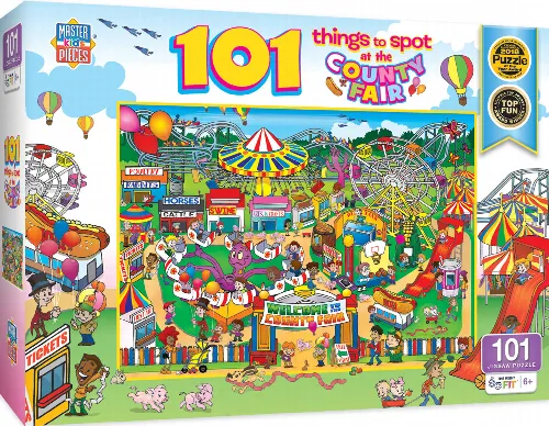 MasterPieces 101 Things to Spot Jigsaw Puzzle - At The County Fair Kids - 100 Piece - Image 1