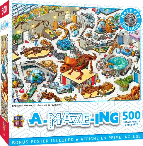 MasterPieces A-Maze-ing Jigsaw Puzzle - Evolution Laboratory - 500 Piece - Image 1