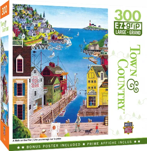 MasterPieces Town & Country Jigsaw Puzzle - A Walk on the Pier By Art Poulin - 300 Piece - Image 1