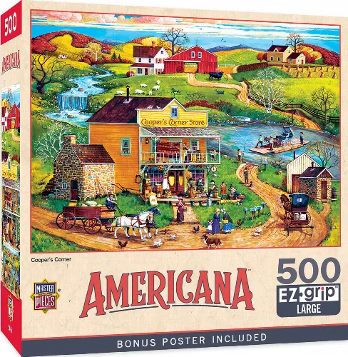 MasterPieces Americana Jigsaw Puzzle - Cooper's Corner - 500 Piece - Image 1