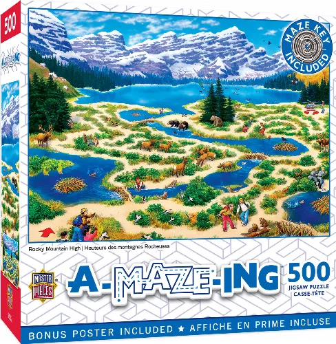 MasterPieces A-Maze-ing Jigsaw Puzzle - Rocky Mountain High - 500 Piece - Image 1