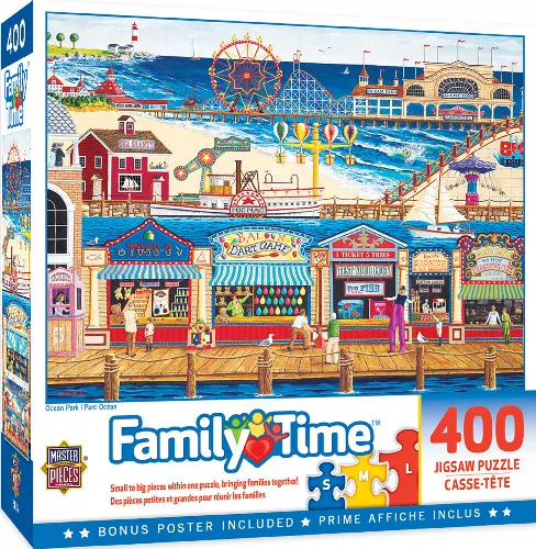 MasterPieces Family Time Jigsaw Puzzle - Ocean Park By Art Poulin - 400 Piece - Image 1