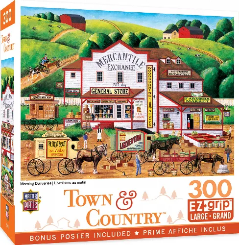 MasterPieces Town & Country Jigsaw Puzzle - Morning Deliveries By Art Poulin - 300 Piece - Image 1