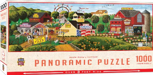 MasterPieces Licensed Panoramic Panoramic Jigsaw Puzzle - Apple Annie's Carnival By Art Poulin - 1000 Piece - Image 1