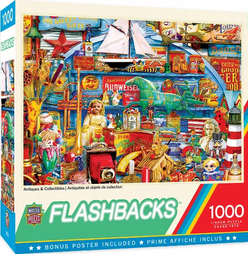 MasterPieces Flashbacks Jigsaw Puzzle - Antiques & Collectibles - 1000 Piece - Image 1