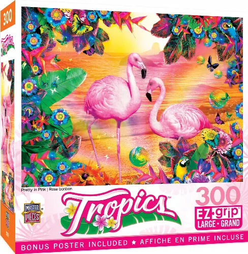 MasterPieces Tropics Jigsaw Puzzle - Pretty in Pink - 300 Piece - Image 1