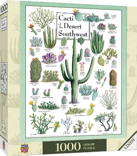 MasterPieces Poster Art Jigsaw Puzzle - Cacti of the Desert Southwest - 1000 Piece - Image 1