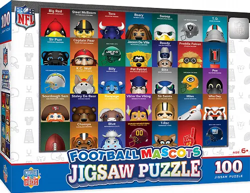 MasterPieces All Teams Jigsaw Puzzle - NFL Mascots - 100 Piece - Image 1