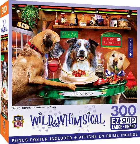 MasterPieces Wild & Whimsical Jigsaw Puzzle - Benny's Ristorante - 300 Piece - Image 1